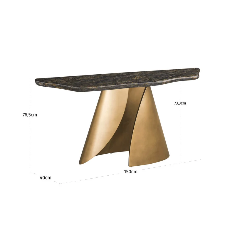 Konsole Goldman schwarz – Marmorplatte & Eisengestell, Richmond