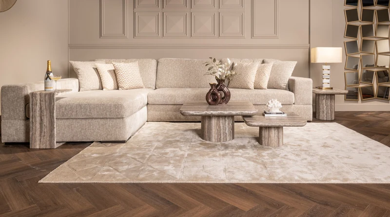 Beistelltisch Dulce Grey – Richmond Design mit Faux-Travertin-Optik