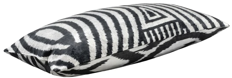 Casa Padrino Luxus Kissen Mod2 Schwarz / Weiß 60 x 40 cm - Wohnzimmer Deko Accessoires