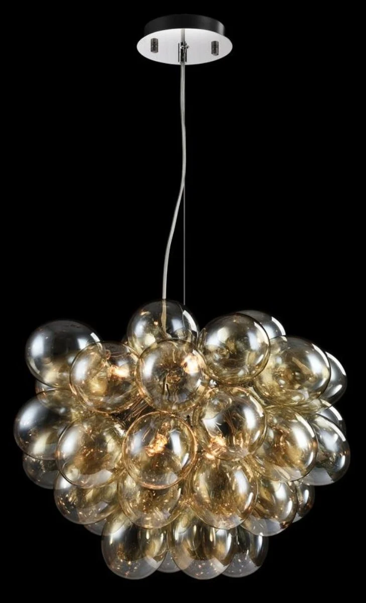 Casa Padrino Luxus Hängeleuchte im Traubenförmigen Design Cognac Ø 44-50 x H. 40 cm - Designermöbel