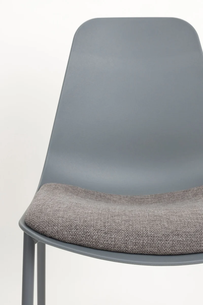 Esszimmerstuhl Jeffrey im 4er-Set, Grau mit Metallgestell