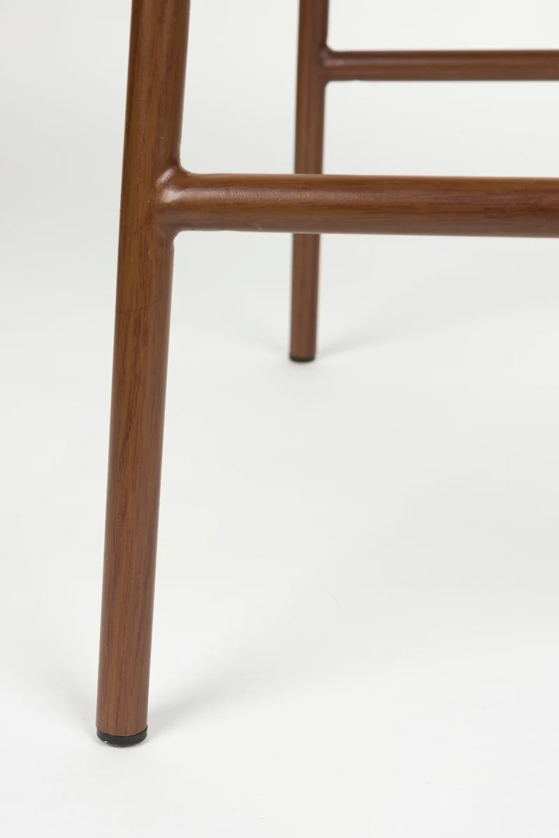 Barhocker Claes im 2er-Set, Beige mit meliertem Bezug, Metallgestell