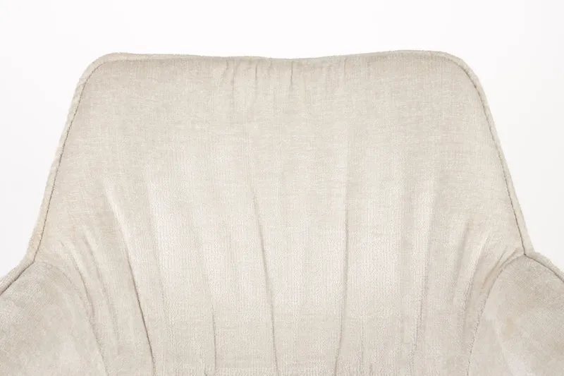 Esszimmerstuhl Kodak im 2er-Set, Beige mit schwarzem Metallgestell
