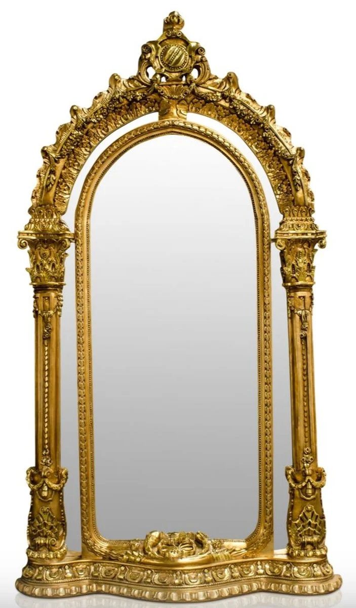 Casa Padrino Barock Standspiegel Gold 134 x H. 257 cm - Edel & Prunkvoll