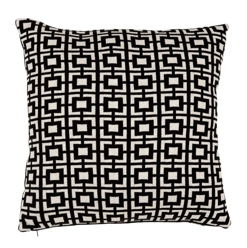 Casa Padrino Luxus Kissen 2er Set 50 x H. 50 cm Schwarz / Weiß - Wohnzimmer Accessoires
