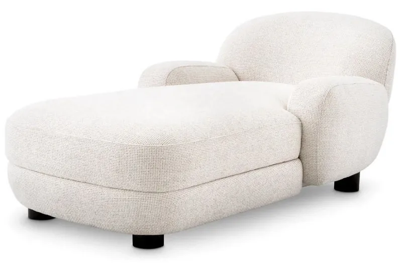 Casa Padrino Luxus Chaiselongue Weiß / Schwarz 95 x 170 x H. 69 cm - Wohnzimmer Liegesessel - Recamiere - Wohnzimmer Möbel - Luxus Möbel - Luxus Qualität