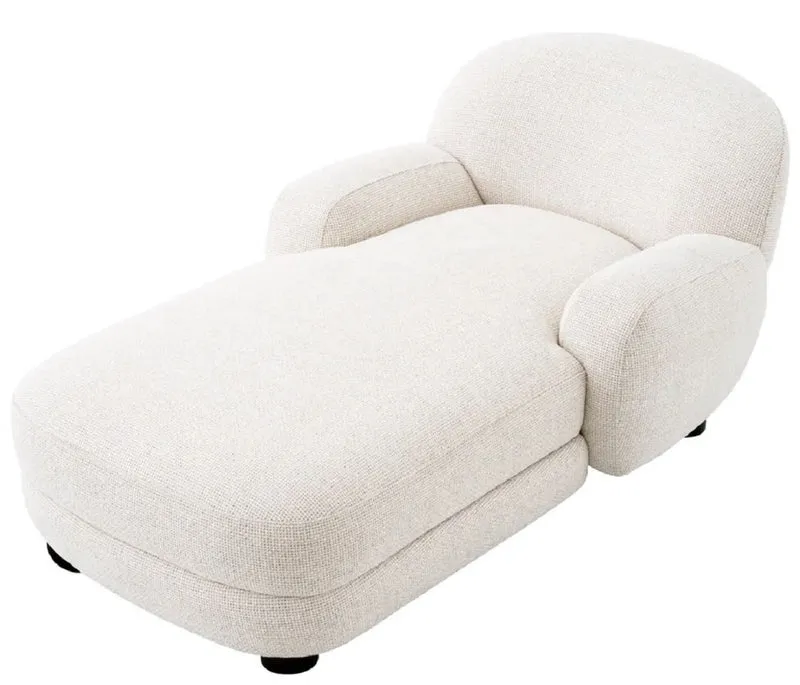 Casa Padrino Luxus Chaiselongue Weiß / Schwarz 95 x 170 x H. 69 cm - Wohnzimmer Liegesessel - Recamiere - Wohnzimmer Möbel - Luxus Möbel - Luxus Qualität