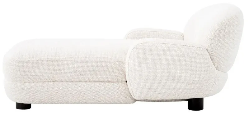 Casa Padrino Luxus Chaiselongue Weiß / Schwarz 95 x 170 x H. 69 cm - Wohnzimmer Liegesessel - Recamiere - Wohnzimmer Möbel - Luxus Möbel - Luxus Qualität