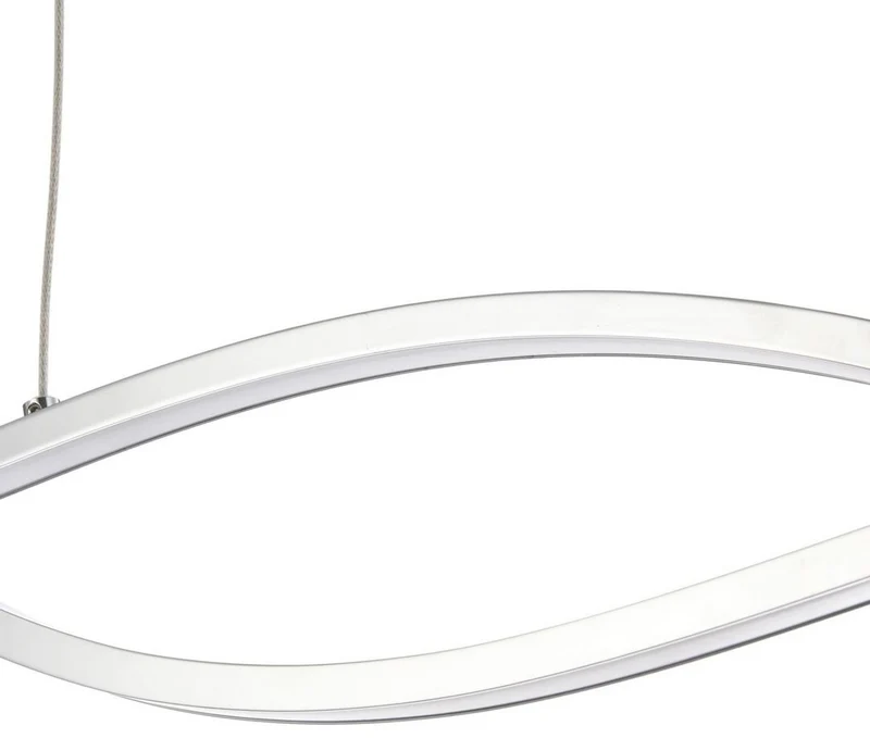 Casa Padrino Luxus LED-Hängeleuchte Silber 100 x H. 9,7 cm - Moderne Design Designerleuchte