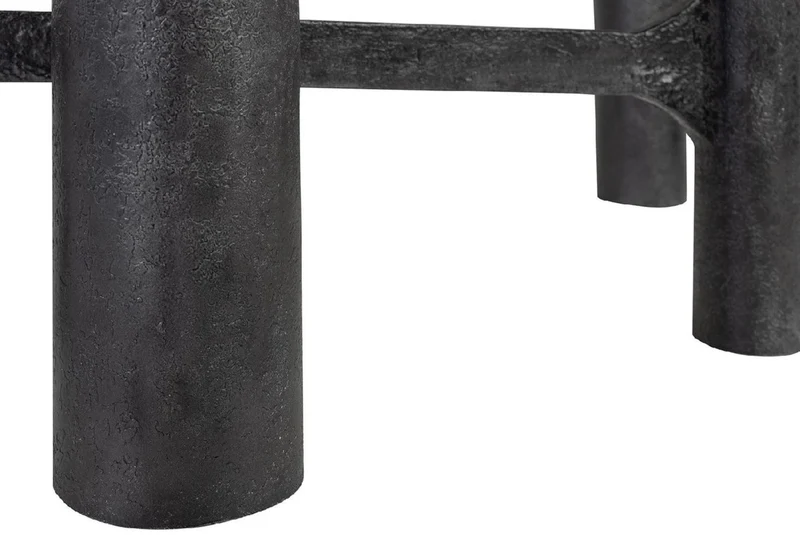 Casa Padrino Luxus Konsole Antik Schwarz 140 x 45 x H. 81 cm - Aluminium Konsolentisch mit Glasplatte - Luxus Möbel - Wohnzimmer Möbel - Luxus Einrichtung - Wohnzimmer Einrichtung