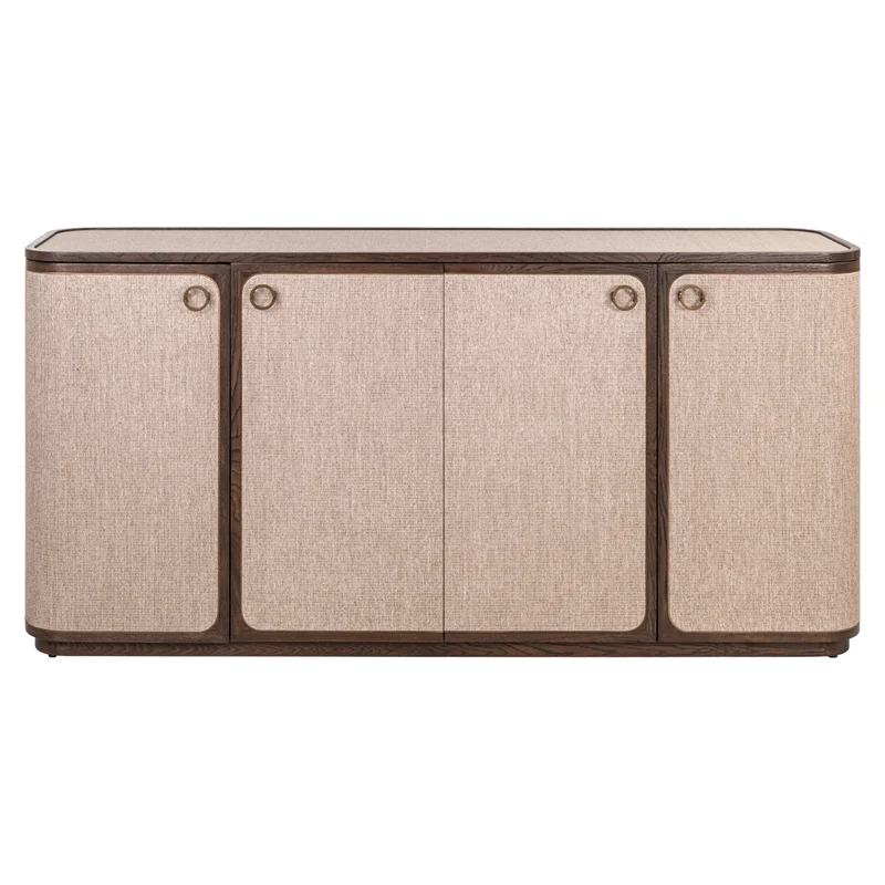Sideboard Willox 4-türig in Beige – Eiche & Leinen, 180 cm