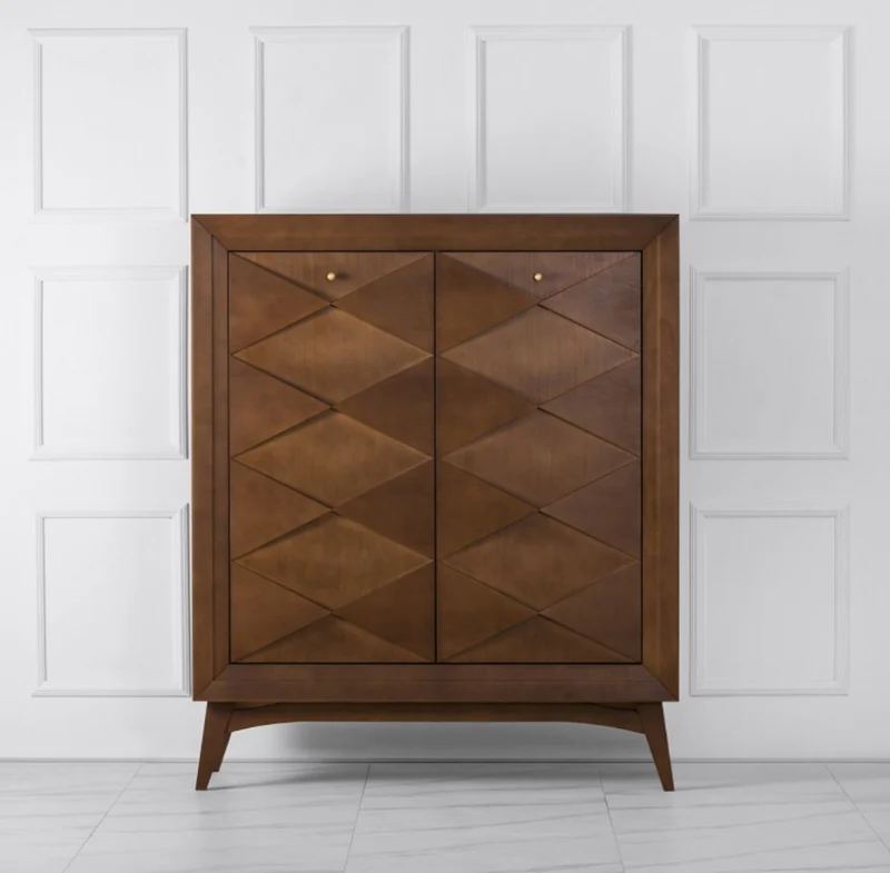 Casa Padrino Luxus Neoklassik Kommode Holzfarben Braun 120 x H143 cm - Sideboard Art Deco Möbel