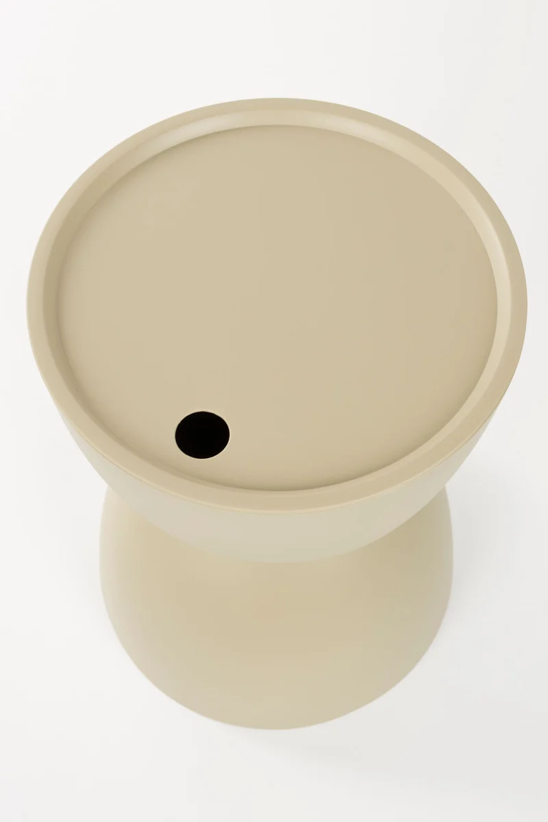 Beistelltisch Mara Beige mit abnehmbarer Tischplatte, wetterfest