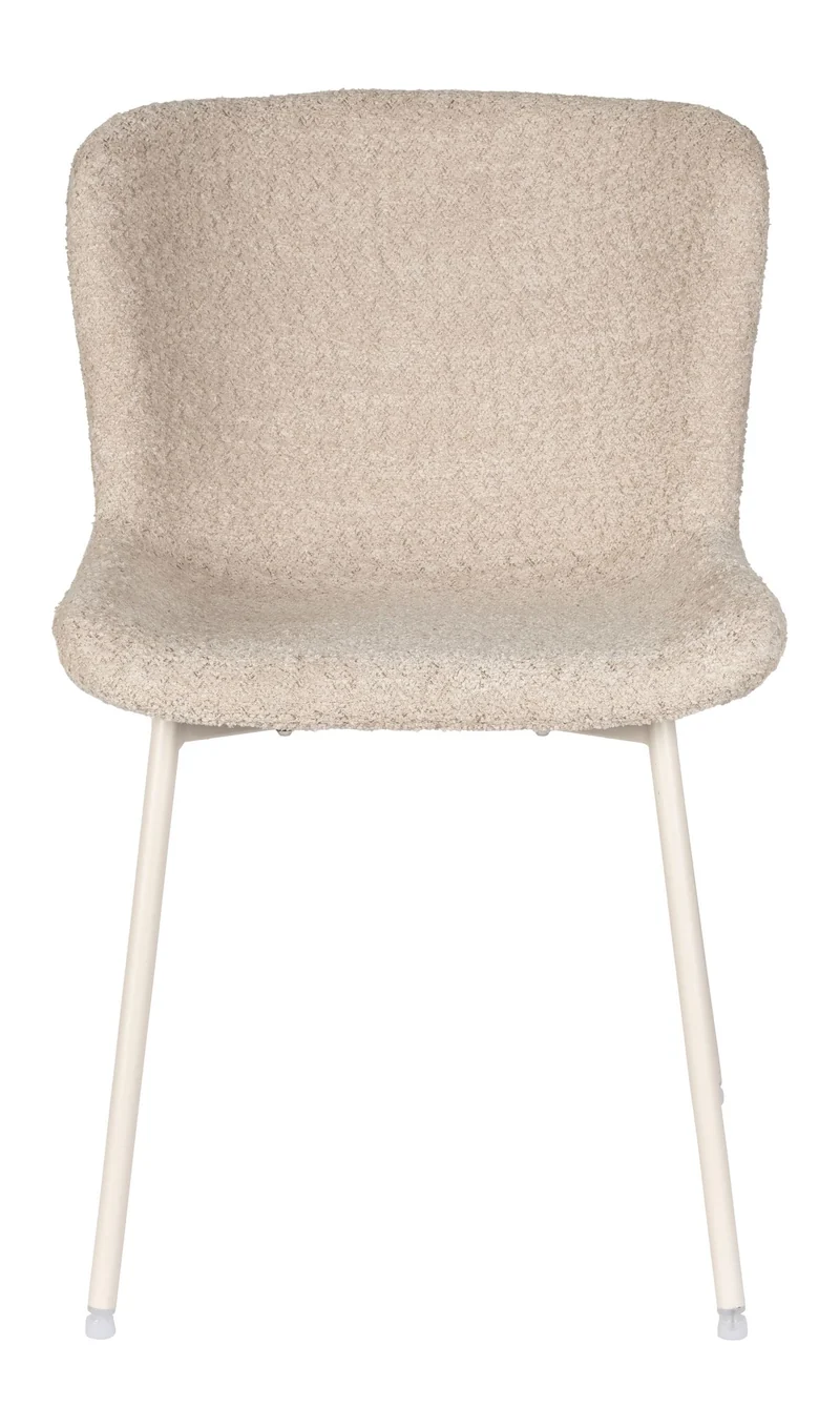 Esszimmerstuhl Marion im 2er-Set, Off White mit Bouclé-Bezug