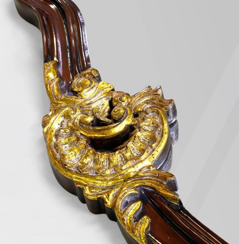 Casa Padrino Luxus Barock Spiegel Dunkelbraun / Antik Gold - Prunkvoller Wandspiegel im Barockstil - Antik Stil Garderoben Spiegel - Wohnzimmer Spiegel - Barock Deko Accessoires - Edel & Prunkvoll
