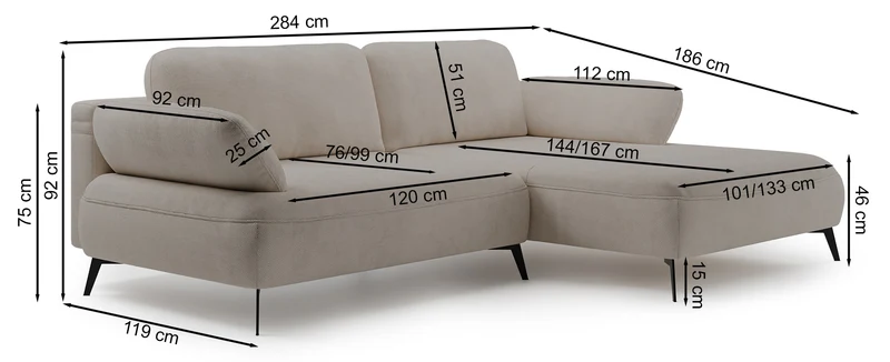 Ecksofa mit Schlaffunktion Avolla, L-förmig, rechtsseitig, mit Stauraum, olivgrüner hydrophober Chenille-Stoff