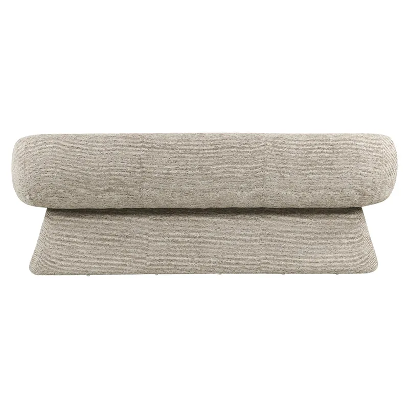 Sitzbank Quiriro mocca linear – vollgepolstert mit Armlehnen, 210 cm