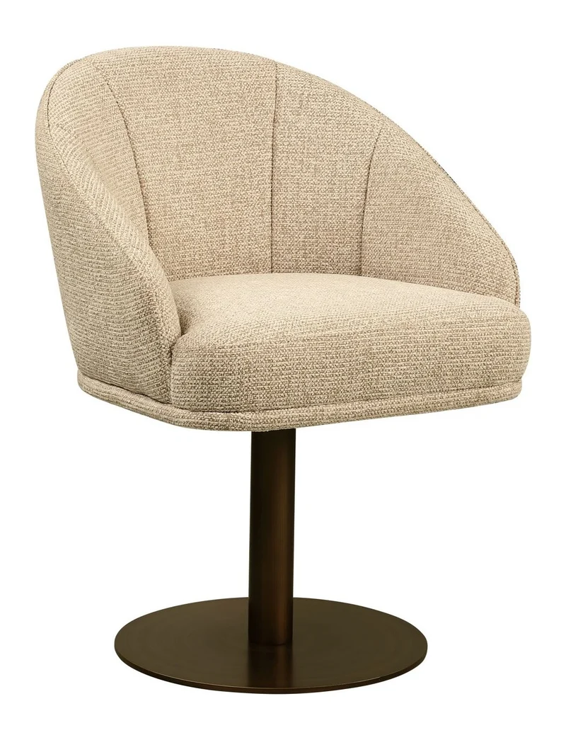 Esszimmerstuhl Beverly natural fancy - drehbar mit Polyester-Bezug