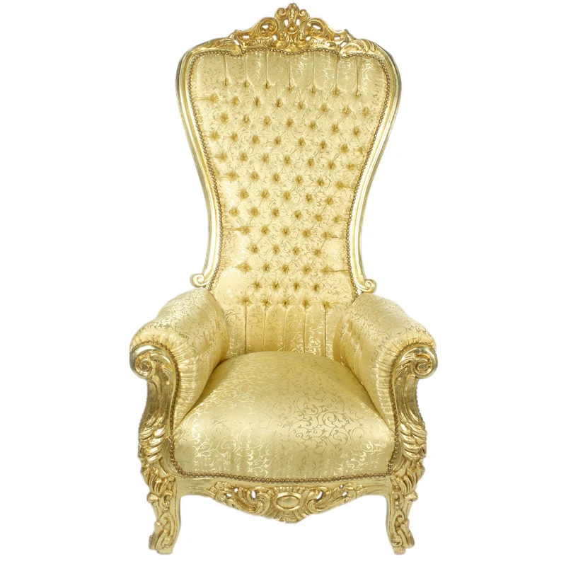 Casa Padrino Barock Thron Sessel Majestic Gold Muster / Gold - Riesensessel -Thron Stuhl Tron