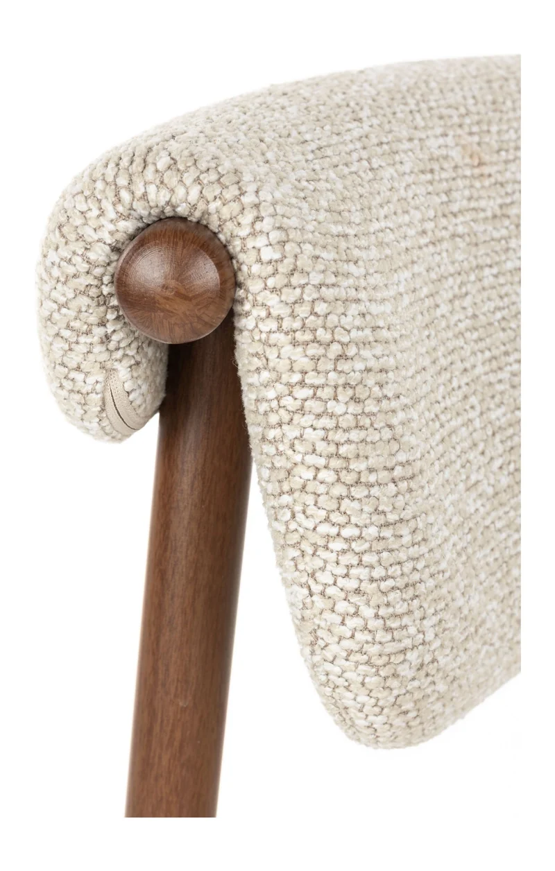 Barhocker Lee im 2er-Set, Beige mit Stoffbezug und Metallgestell