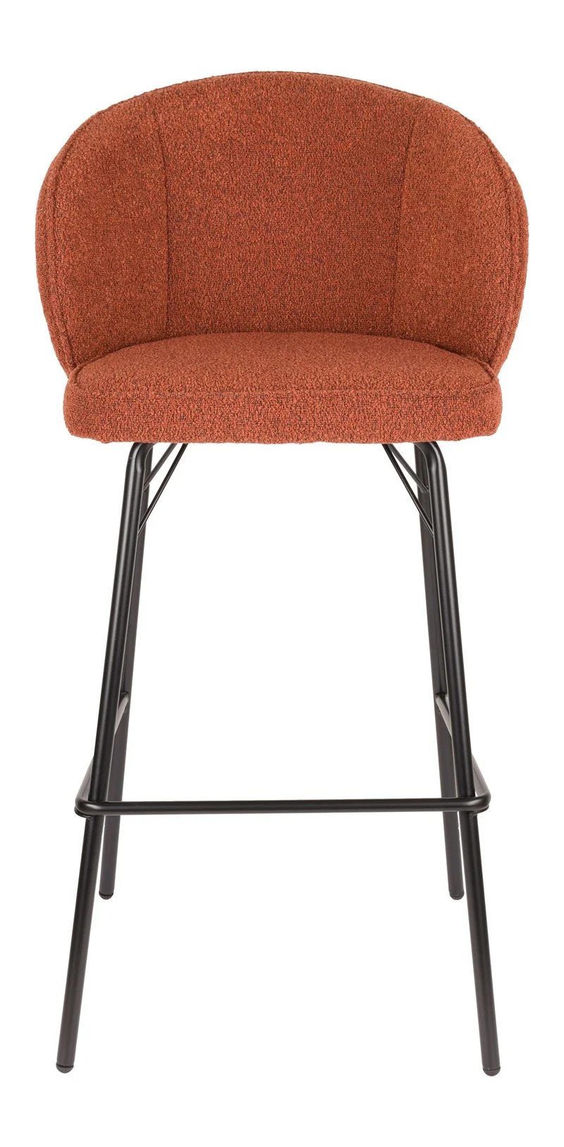 Barhocker Joa im 2er-Set, Braun mit Metallgestell für Küche und Bar