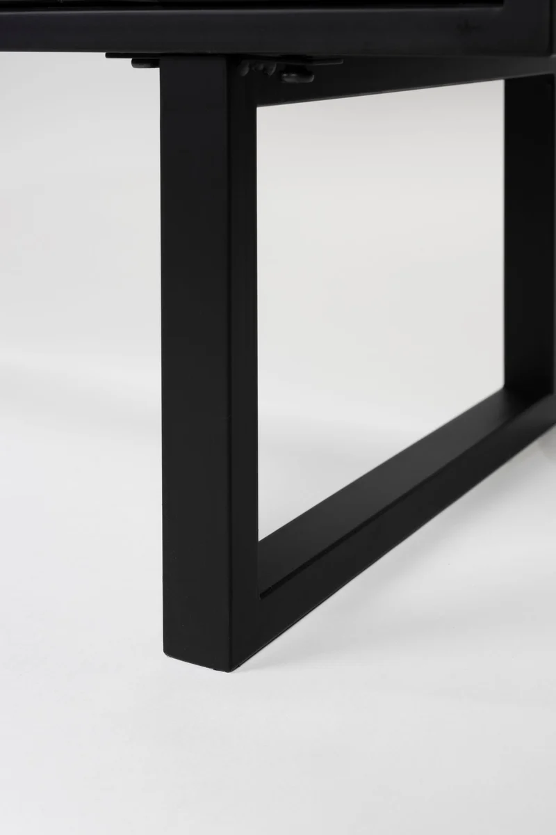Sideboard Linc High in Schwarz mit Sechseckmuster aus Fichtenholz