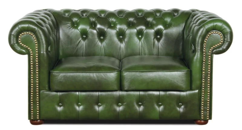 Casa Padrino Chesterfield Wohnzimmer 3er Set Grün - Luxus Echtleder Möbel