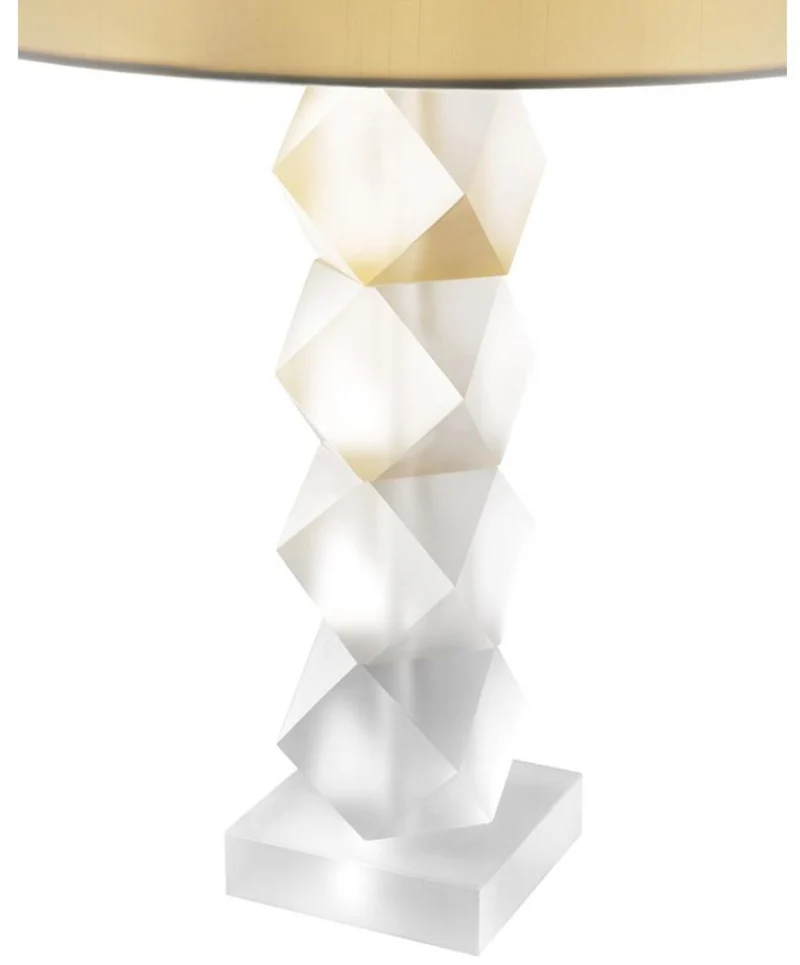 Casa Padrino Designer Milchglas Tischleuchte 16 x 48 x H. 84 cm - Hotel Restaurant Tischlampe