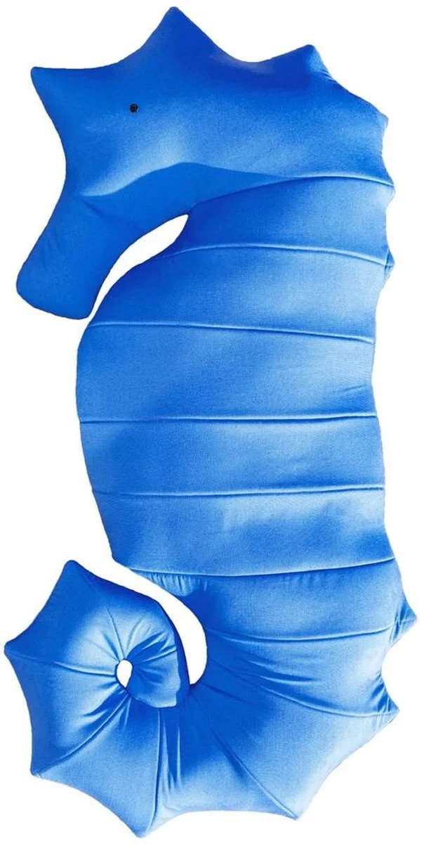 Casa Padrino Luxus Sitzsack Seepferdchen Blau 170 x 70 x H. 35 cm - Schwimmender Sitzsack - Handgefertigtes Sitzkissen - Garten Deko - Terrassen Deko - Pool Deko - Luxus Accessoires
