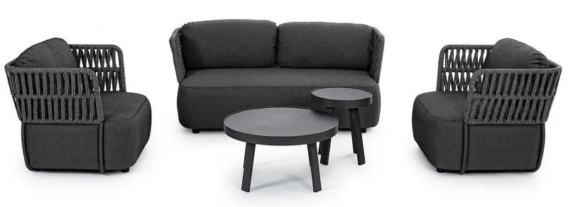 Casa Padrino Luxus Gartensofa Anthrazit / Grau / Schwarz 167 x 86 x H. 79 cm - Wetterbeständiges Garten Sofa - Terrassen Sofa - Garten Möbel - Terrassen Möbel - Outdoor Möbel