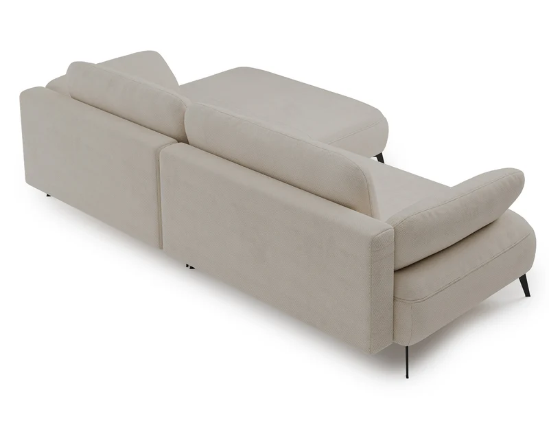 Ecksofa mit Schlaffunktion Avolla, L-förmig, rechtsseitig, mit Stauraum, beige, hydrophobes Chenille
