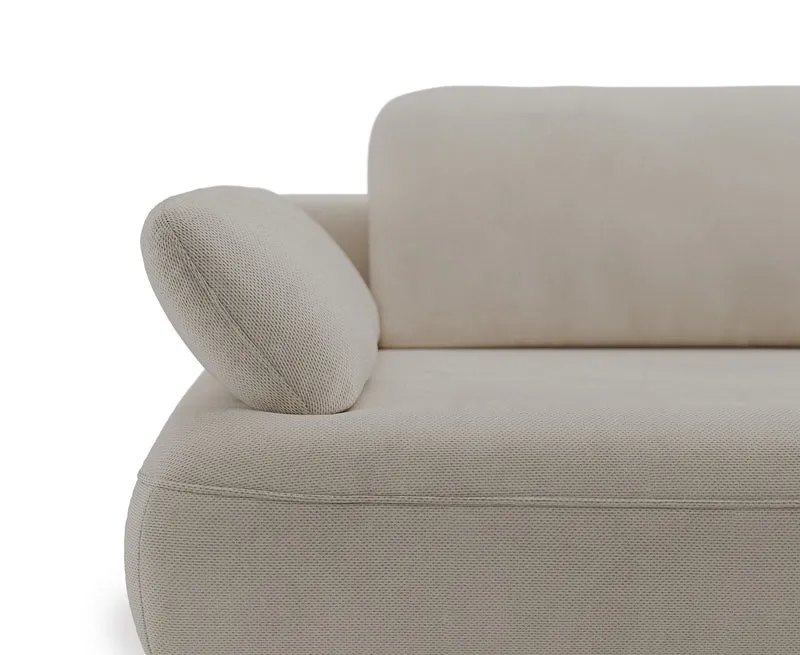 Ecksofa mit Schlaffunktion Avolla, L-förmig, rechtsseitig, mit Stauraum, beige, hydrophobes Chenille