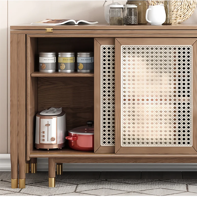 Klappbarer und erweiterbarer Multifunktions-Esstisch im neuen Design mit Seitenschrank