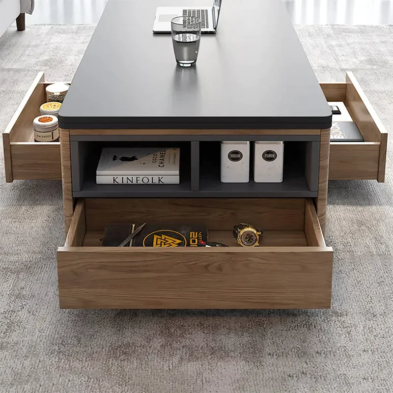 3-in-1-Klapp-Lift-Top-Multifunktions-Couchtisch mit Universalrädern