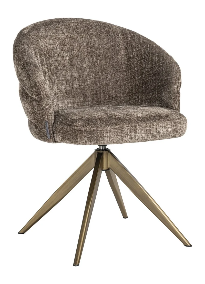 Esszimmerstuhl Zendaya Niagara Stone – Drehstuhl mit Chenille-Bezug