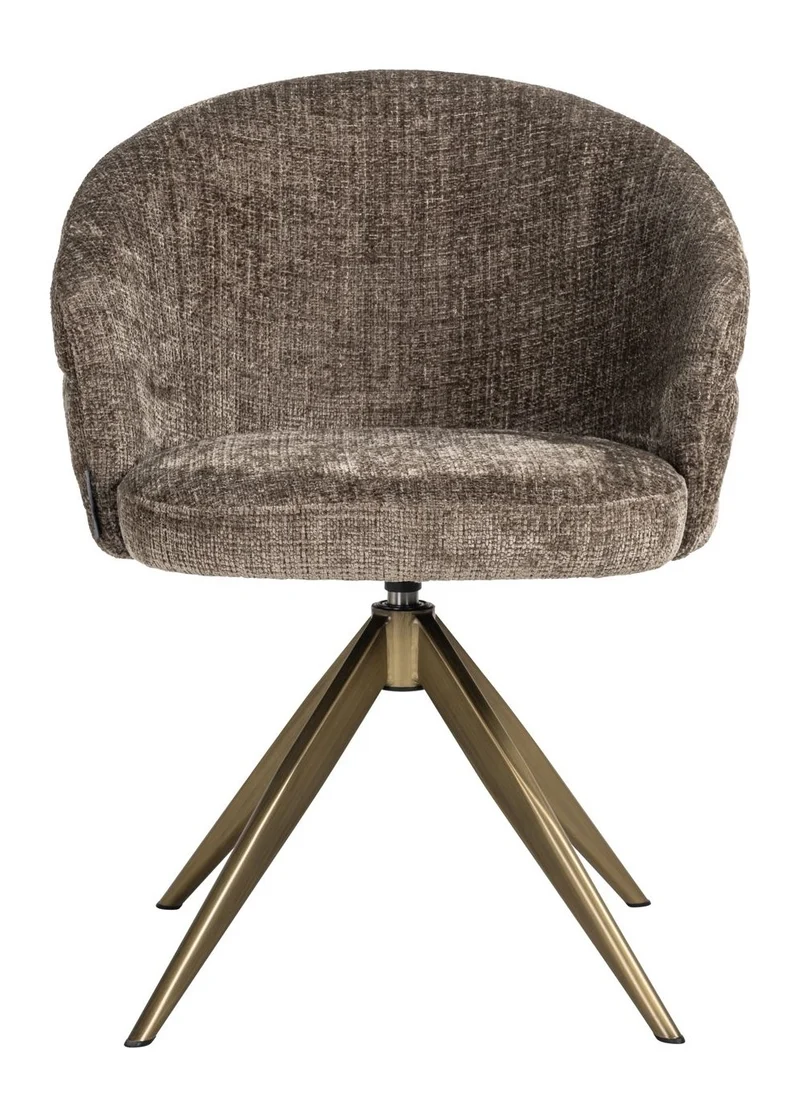 Esszimmerstuhl Zendaya Niagara Stone – Drehstuhl mit Chenille-Bezug
