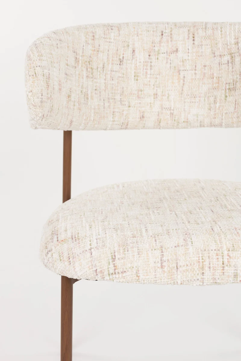Esszimmerstuhl Claes im 2er-Set, Off-White mit Metallgestell