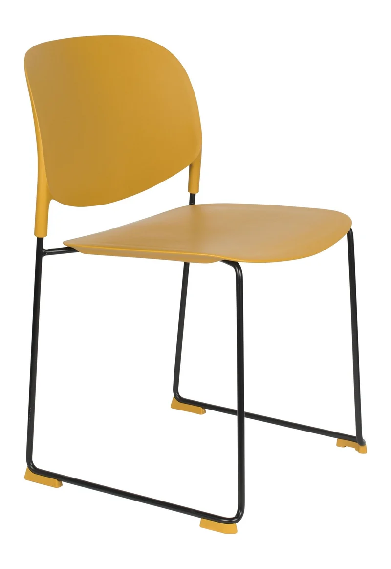 Esszimmerstuhl Stacks im 4er-Set, Gelb aus stapelbarem Kunststoff