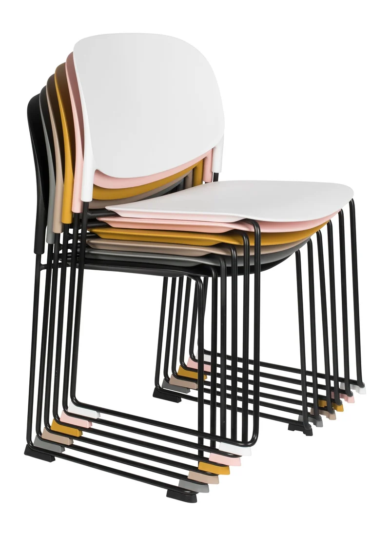 Esszimmerstuhl Stacks im 4er-Set, Gelb aus stapelbarem Kunststoff
