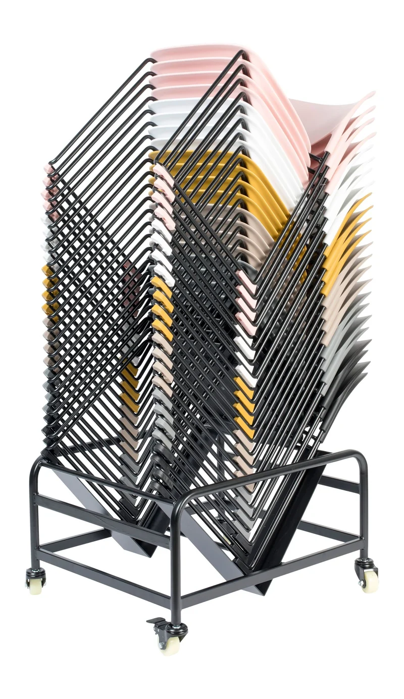 Esszimmerstuhl Stacks im 4er-Set, Gelb aus stapelbarem Kunststoff