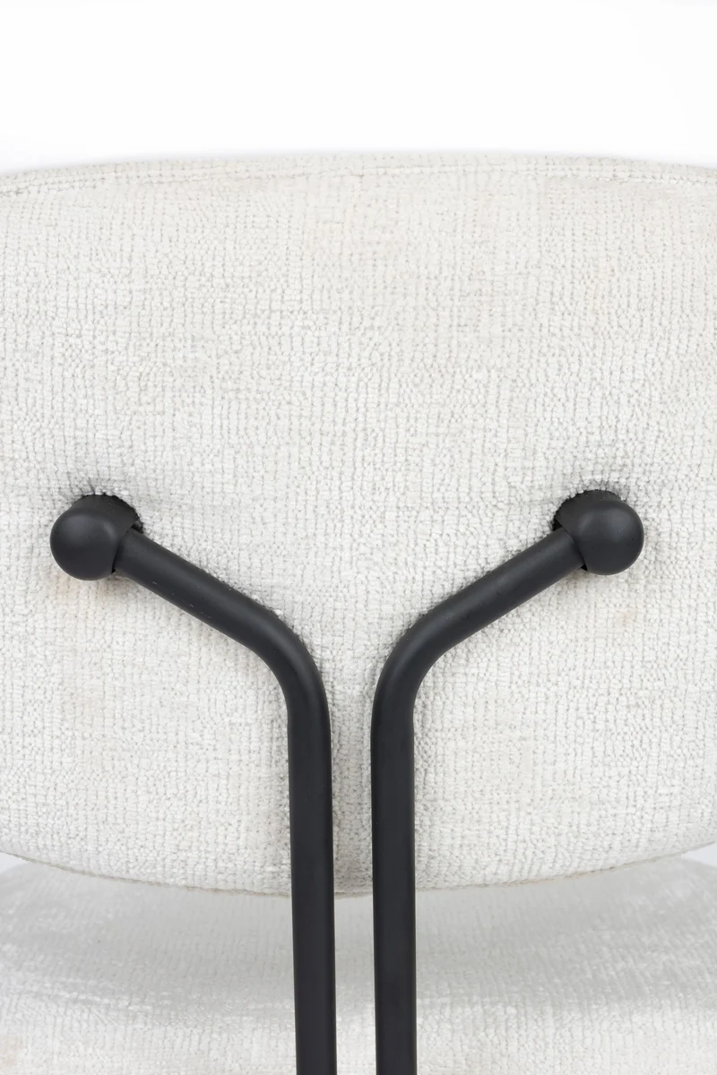 Esszimmerstuhl Bouton im 2er-Set, Off-White mit Gestell aus Eisen