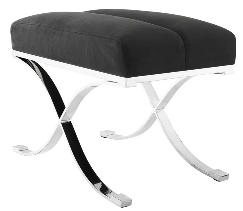 Casa Padrino Luxus Hocker Anthrazitgrau 69 x 42 x H. 51 cm - Designermöbel