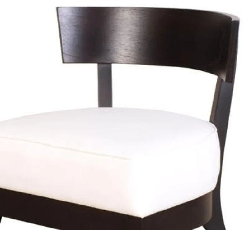 Casa Padrino Lounge Club Sessel Schwarz / Weiß 73,5 x 66 x H. 74 cm - Luxus Kollektion