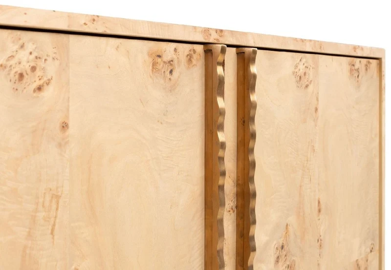Casa Padrino Luxus Sideboard Naturfarben 93 x 45 x H. 80 cm - Massivholz Schrank mit 2 Türen - Luxus Möbel - Hotel Möbel - Luxus Einrichtung