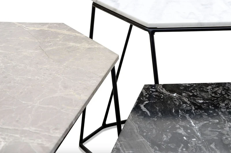 Casa Padrino Designer Couchtisch Set Weiß / Grau / Schwarz - Luxus Wohnzimmermöbel