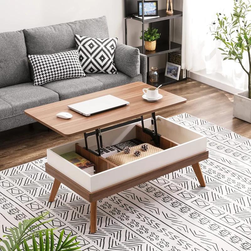 Einfach zu montierender Lift-Top-Couchtisch mit verstecktem Staufach
