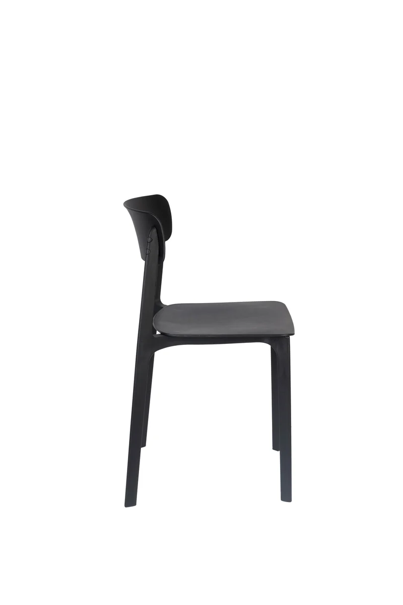 Esszimmerstuhl Clive im 4er-Set, Schwarz aus Kunststoff für Wohnzimmer