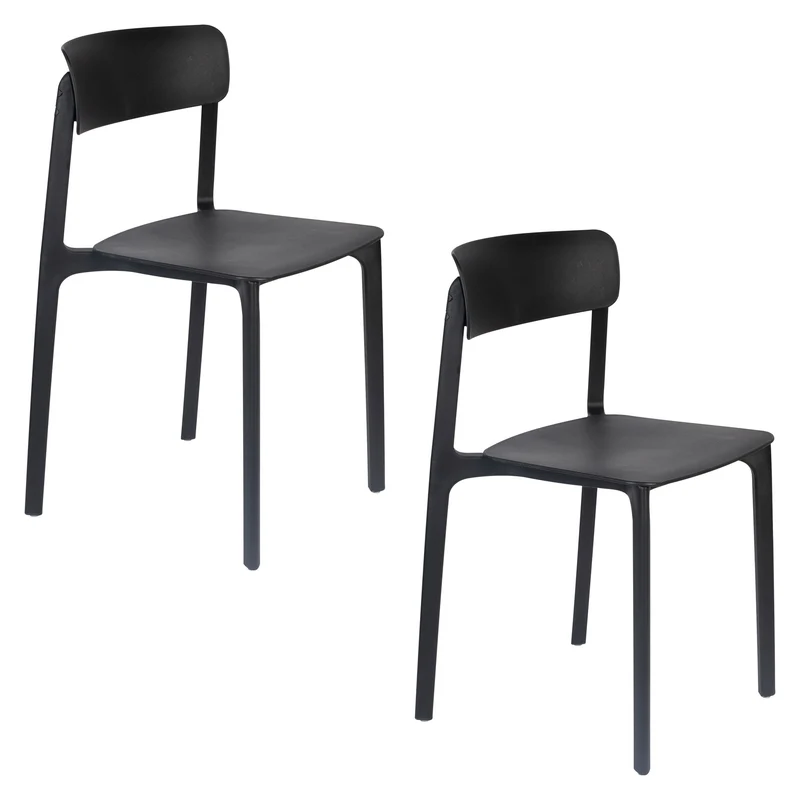 Esszimmerstuhl Clive im 4er-Set, Schwarz aus Kunststoff für Wohnzimmer