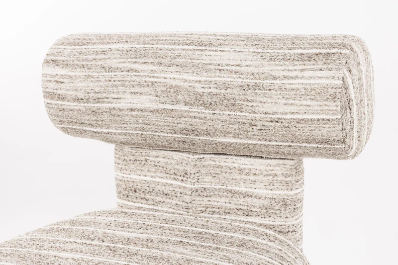 Esszimmerstuhl Vana im Dreibein-Design mit gestreiftem Bezug, Beige