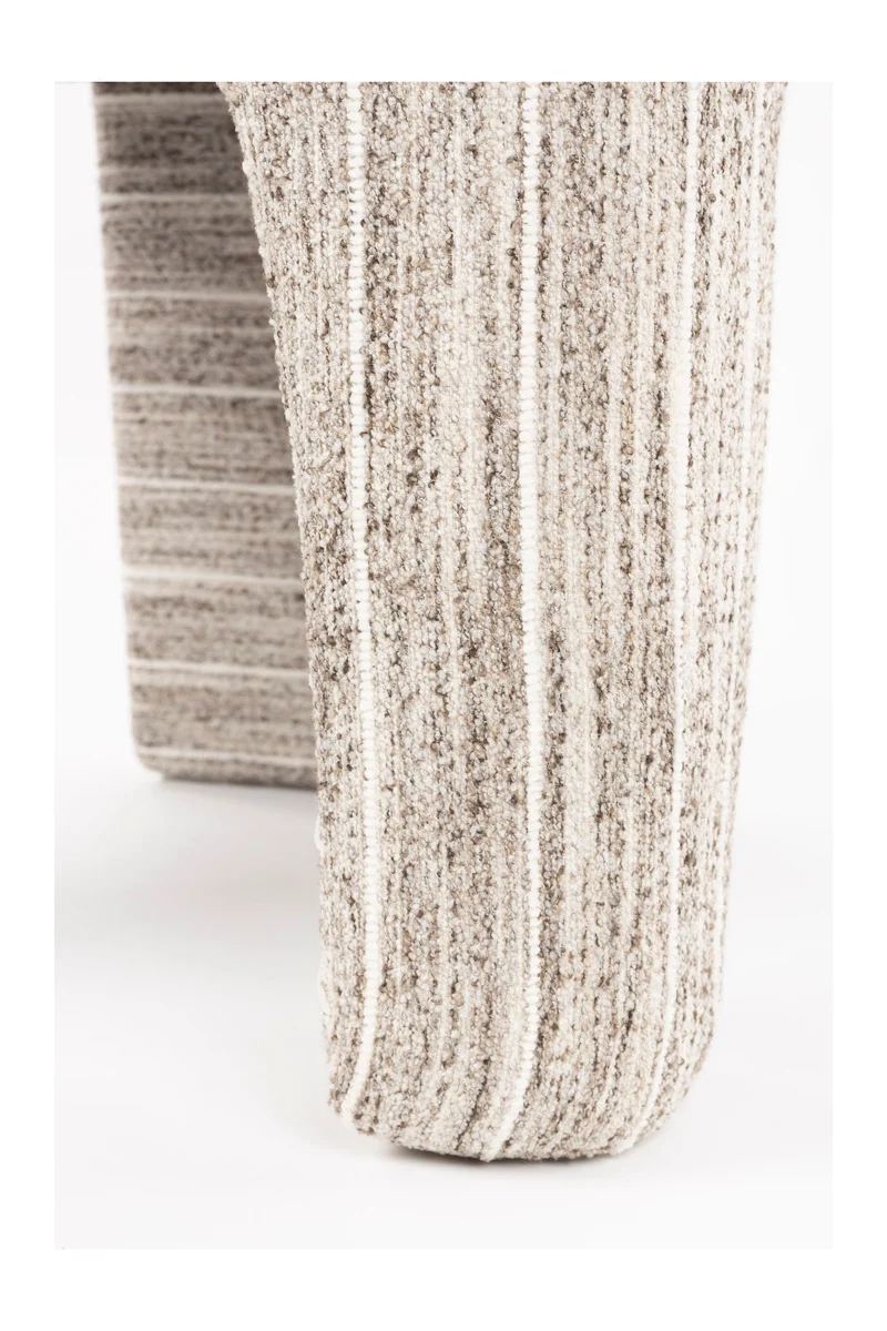 Esszimmerstuhl Vana im Dreibein-Design mit gestreiftem Bezug, Beige